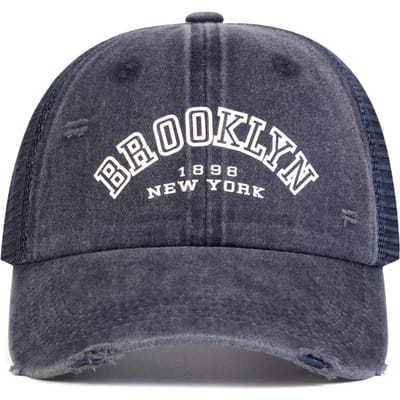 Unisex Brooklyn Letterprint Gewassen Baseball Net Caps Hip Hop Cap Lente Zomer Buiten Verstelbare Casual Hoeden Zonbescherming Hoed gray