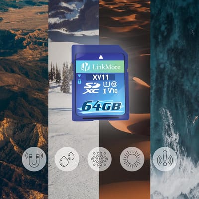 SDXC 64GB Kaart voor Camera en PC - UHS-I, Class 10, Hoge Leessnelheid