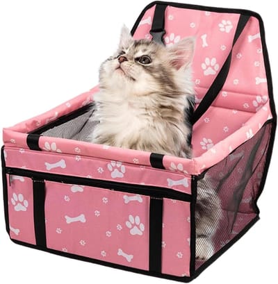 Honden Autostoel - Reisbed - Veilig Reizen - Opvouwbaar Ontwerp - 42 x 32 x 3 cm - Roze