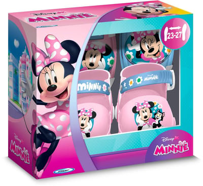 Set rolschaatsen en beschermende kleding - MINNIE - MN432035 - Met elleboog- en kniebeschermers - Roze