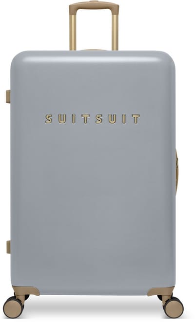 SUITSUIT Reiskoffer 76x51x28 - Reiskoffer met wielen - Veilig TSA cijferslot - Lichtgewicht koffer - Reiskoffer groot - 94L - Fusion koffer Frosted Grey - Grijs