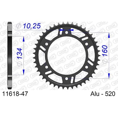 Tandwiel Afam 520 47 dents
