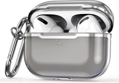 AirPods hoesjes van By Qubix - AirPods Pro / AirPods Pro 2 hoesje - TPU - Split series - Zwart + Zilver (transparant) Airpods Pro Case Hoesje voor