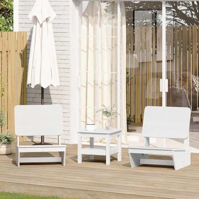 Tuinstoelen Set - Buitenstoelen Hout - Ontspannen Buiten Zitten - Massief Grenenhout Frame - 60 x 46 cm - Wit