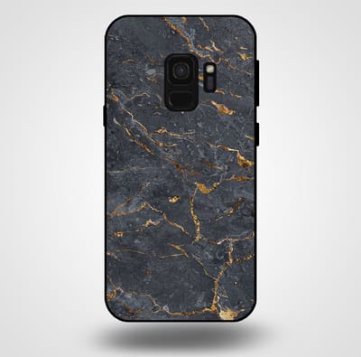 Smartphonica Telefoonhoesje voor Samsung Galaxy S9 met marmer opdruk - TPU backcover case marble design - Goud Grijs geschikt voor Samsung Galaxy S9