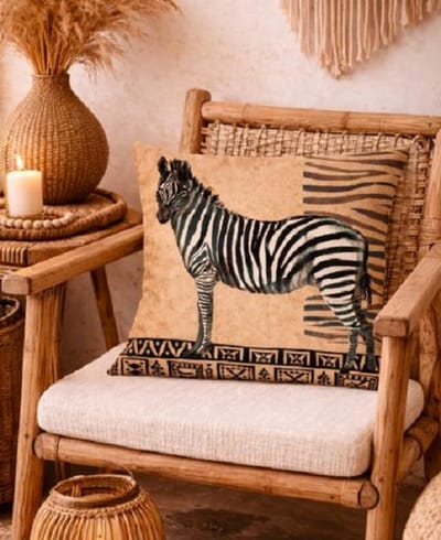 Boho Safari Collection Kussenhoes - Zebra - 45x45 cm