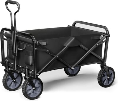 MKSS® Bolderkar Opvouwbaar - Bolderwagen Luchtbanden - Bolderkarren - 100kg Draagvermogen - Zwart