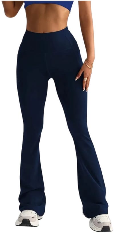 SparkNine Serenaflare dames legging - flare pants - met zakken - S - blauw - hoge taille - stijlvol - elastisch