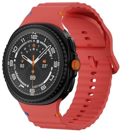 By Qubix - smartwatch bandje - Compatible Samsung bandje - Classic Wave siliconen band - Rood - Geschikt voor Samsung Galaxy Watch 9 (40/44mm) - Watch 8 (40/44mm) - Watch 8 Classic (46mm)