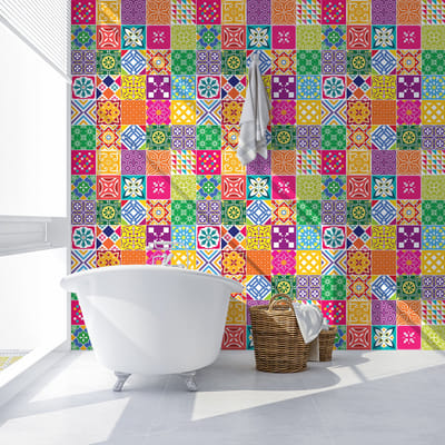 Tegelstickers voor de keuken en badkamer - 60 Azulejos Willia tegelstickers - 60 stickers 20x20cm
