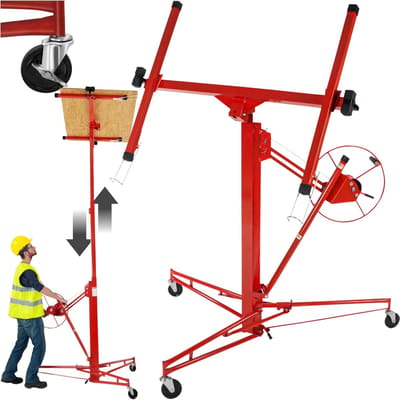 Platenlift - Gipsplaatlift Paneellift - Binnenmontage Werk - Verstelbare Breedte Hoogte - Tot 335cm Hoog - Grijs