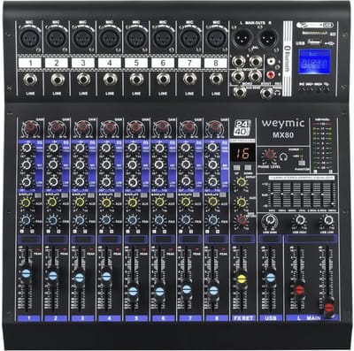 Professionele 8-kanaals mixer met DSP en USB voor DJ en karaoke