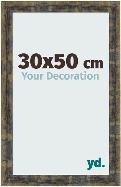 Your Decoration - Fotolijst 30x50 cm - MDF - Blauw Goud Gemeleerd - Pisa