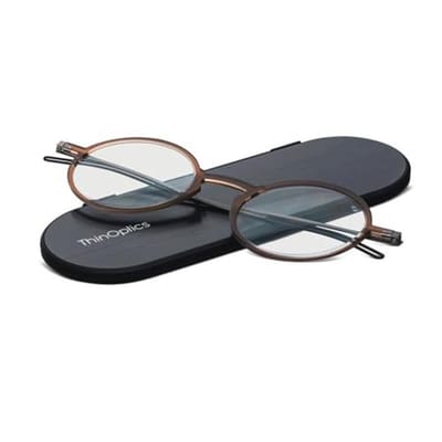 Ultra-dunne, Compakte Leesbril voor Volwassenen - Rond en Lichtgewicht - Inclusief Magnetische Etui