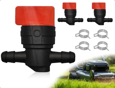 2-Pack Universele Benzinekraan met 4 Slangklemmen, Brandstofafsluiter voor Grasmaaier, Geschikt voor Briggs & Stratton Motoren en Accessoires