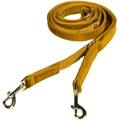 Kentucky Dogwear - Hondenlijn - Maat S - Velvet - Mosterd - Lengte 2m