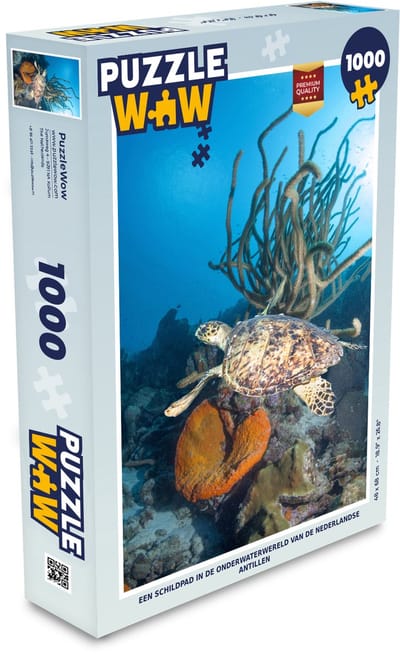 Puzzel Een schildpad in de onderwaterwereld van de Nederlandse Antillen - Legpuzzel - Puzzel 1000 stukjes volwassenen