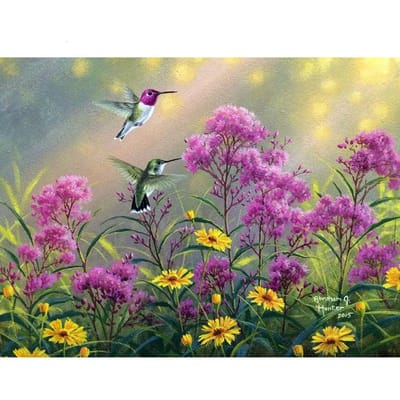 Peinture Diamant 5D DIY Colibri Broderie Diamant Mosaïque Point de Croix Strass 20X30CM beige