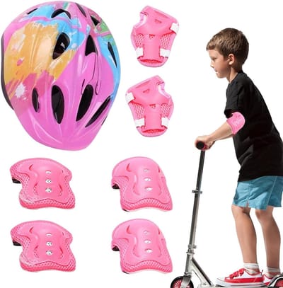 Kinder Beschermingsset - Sport Veiligheid - Buiten Activiteiten - Volledige Gewrichtsdekking - 3-12 Jaar - Roze