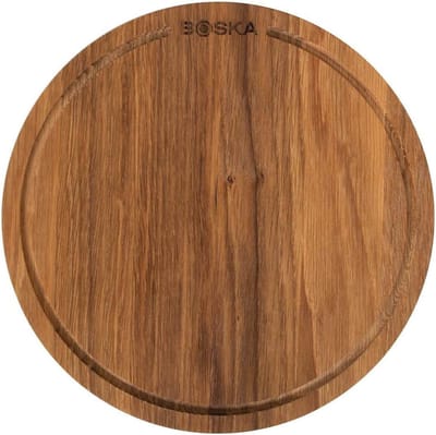 Boska Pizzaplank Friends S - BBQ Accessoires - Eikenhout - Handige opvanggeul - Ø 24 cm