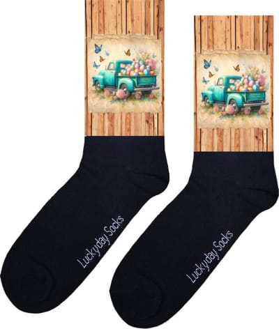 Paastruck - Opkikkertje - Blauwe - Grappige sokken - Valentijn cadeau - Verjaardag cadeau - Liefde - Grappige sokken - Leuke sokken - Vrolijke sokken - Kerst sokken - Vaderdag - Moederdag - Socks maken Happy - 37-44