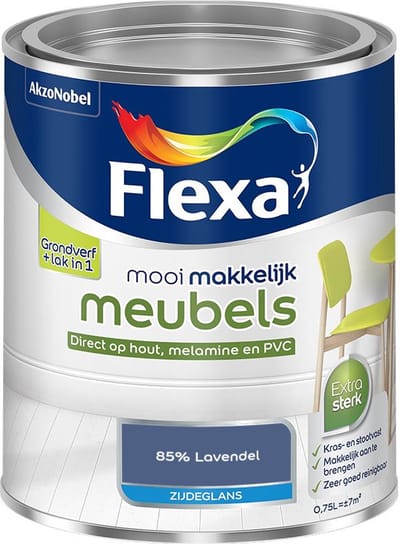 Flexa - Mooi Makkelijk Meubels Zijdeglans - 85% Lavendel - Mengverf - 750 Ml