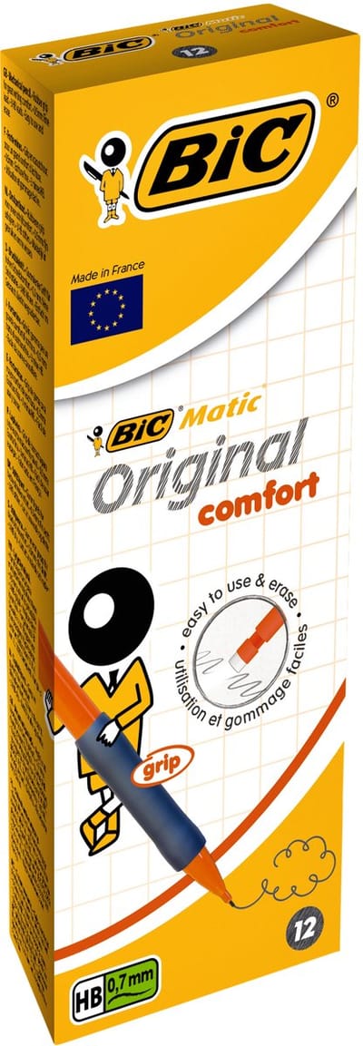 Vulpotlood bic matic original grip hb 0.7mm | 12 stuks