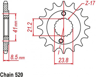Sifam versnellingsbak tandwiel voor Quad Honda 400 TRX EX 1999 tot 2008 15 tanden spoed 520 type 1322 Gloednieuw