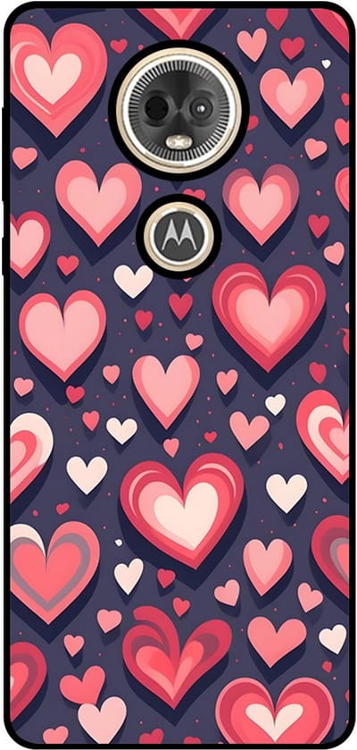 Smartphonica Telefoonhoesje Geschikt voor Motorola Moto E5 Play met Hartjes Opdruk - TPU Backcover Case With Heart Design geschikt voor Motorola Moto E5 Play