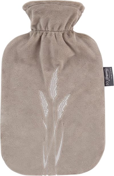 Fashy - Velours Warmwaterkruik - Taupe met Riet