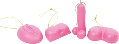 Housevitamin Body Kersthangers – Set van 4 Sexy Kerstornamenten – Roze – Originele Kerstdecoratie 2025