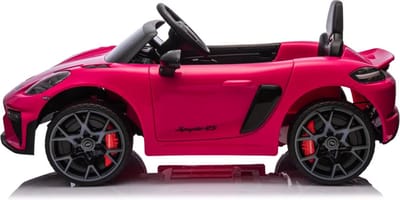 Porsche Spyder RS Roze, 12 volt Kinder Accu Auto, rubberen banden, leder zitje en meer!