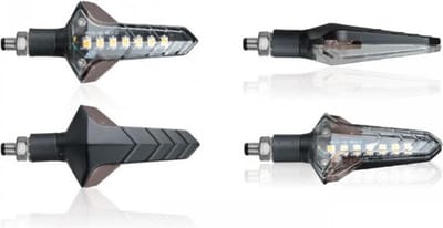 Paire de Clignotant séquentiel Led 12V WAPON Noir Chaft pour moto Suzuki IN1104