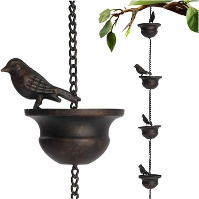Regenketting - Waterafvoer Ketting - Tuin Decoratie - Functioneel Decoratief - 240cm Lengte - Antiek Koper