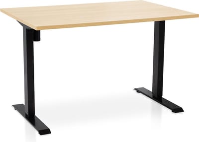 Zit-sta bureau elektrisch verstelbaar - MRC EASY | 140 x 80 cm | inclusief stekkerdoos en kabelklemmen | frame zwart - blad wild peren