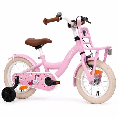 Cycloni Kinderfiets 12 inch Meisjesfiets - Roze - Inclusief Zijwieltjes - Voor 2, 3 & 4 jaar