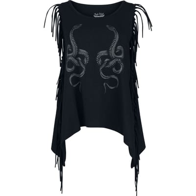 Rock Rebel by EMP - Rock Top - Top met franjes - S tot XXL - voor Vrouwen - zwart