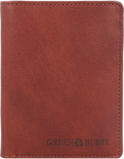 Greenburry Vintage Gewassen Leren Portemonnee 10 cm - Jongens - Staand formaat - chestnut