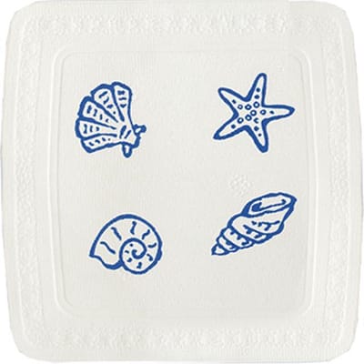 SPIRELLA bad anti-slipmat CONCHA - MARINE / WIT - PVC SOFT - 55 x 55 cm