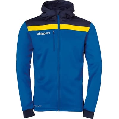 Uhlsport Offense 23 Trainingsjack Met Capuchon Kinderen - Royal / Marine / Limoen | Maat: 140