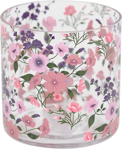 Rasteli Theelichthouder Glas Roze-Paars D 15 cm H 15 cm