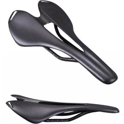 Fietszadel Lichtgewicht Volledig Koolstofvezel Zadel Comfortabel Fietsstoelkussen voor MTB Mountain 3K Matte zwart
