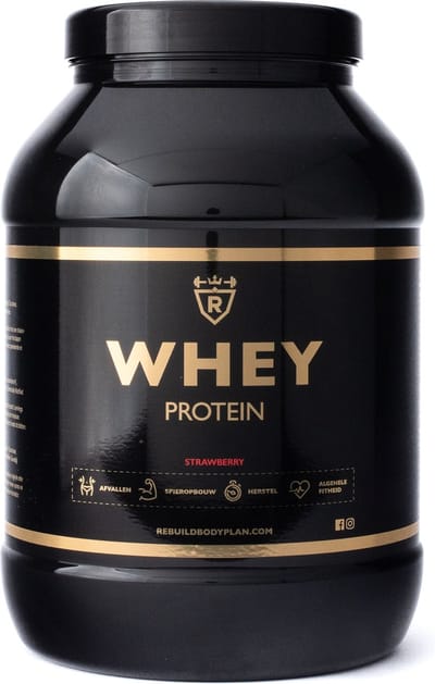 Rebuild Nutrition - Whey Proteine - Aardbei smaak - Whey Protein - Proteïne poeder - Hoogwaardige Eiwitpoeder - 40 Eiwitshakes - 1000 gram