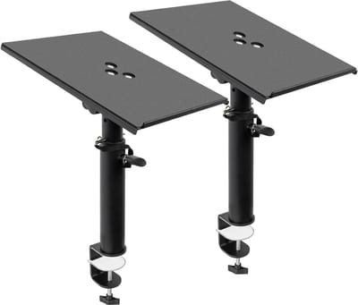 2 Pack Desktop Speaker Stand - Verstelbare Hoogte en Hoek voor Speakers, Laptops en Projectoren, Ideaal voor Thuisgebruik en Professionele Setup