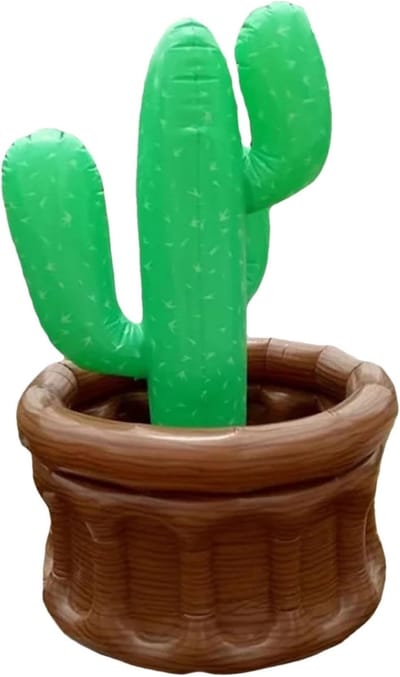 Opblaasbare Cactus Koeler - Drankenkoeler Zwembad - Dranken Koel Houden - Snel Opblaasbaar - 70 x 46 cm - Cactus Groen