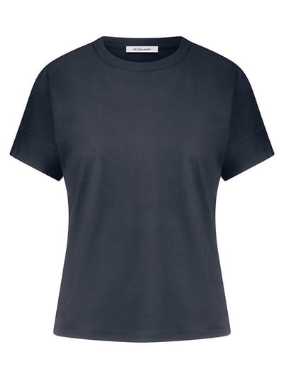 Shirt ronde hals Van Peter Hahn blauw