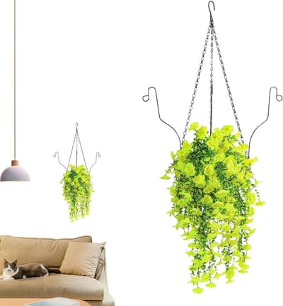 Kunstbloemen mand - Nep planten - Huis decoratie - Realistisch uiterlijk - 199D x 234B cm - Geel