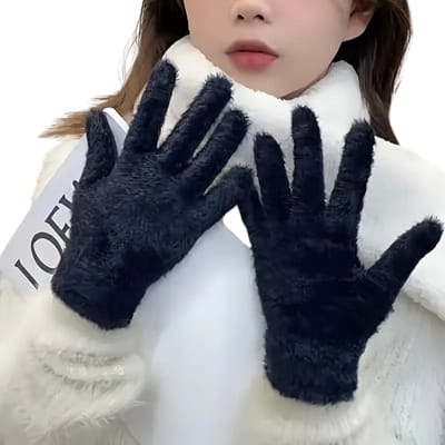 Bovista Winterhandschoen - Handschoenen - Touchscreen Handschoenen - Handschoenen WInter - Winter - Fluweel - Zwart