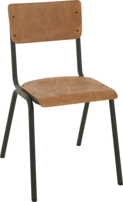 J-Line stoel - hout/metaal - bruin