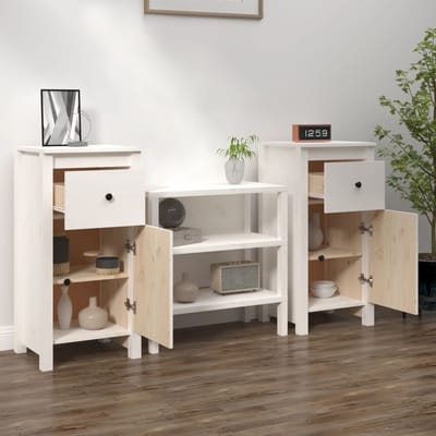 vidaXL - Dressoirs - 2 - st - 40x35x80 - cm - massief - grenenhout - wit